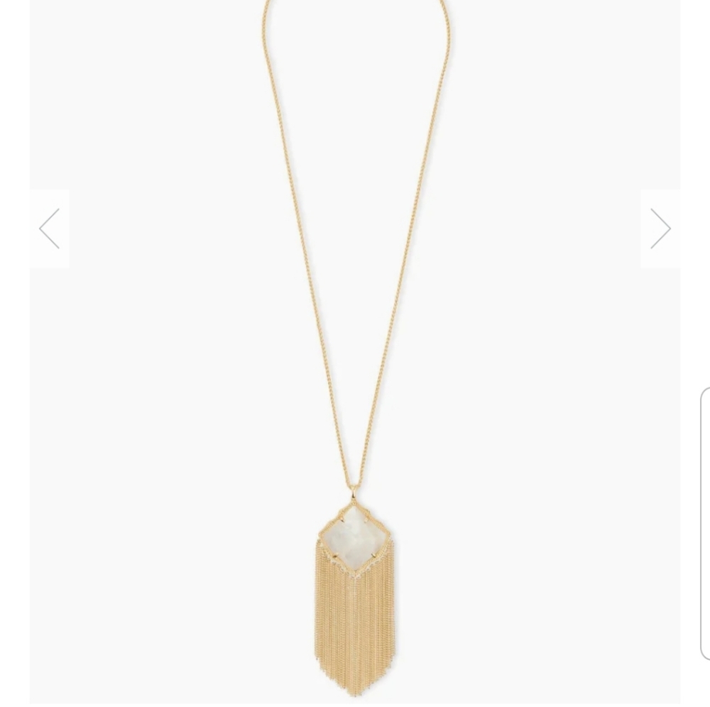 Kingston gold long pendant in white pearl NWT - Picture 3 of 7
